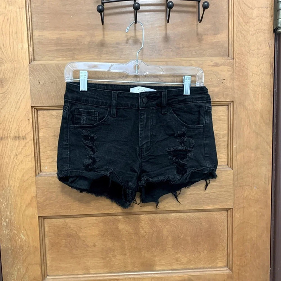 KanCan Distressed Denim Shorts - Picture 1 of 6